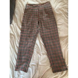 Checkered ankle length pants